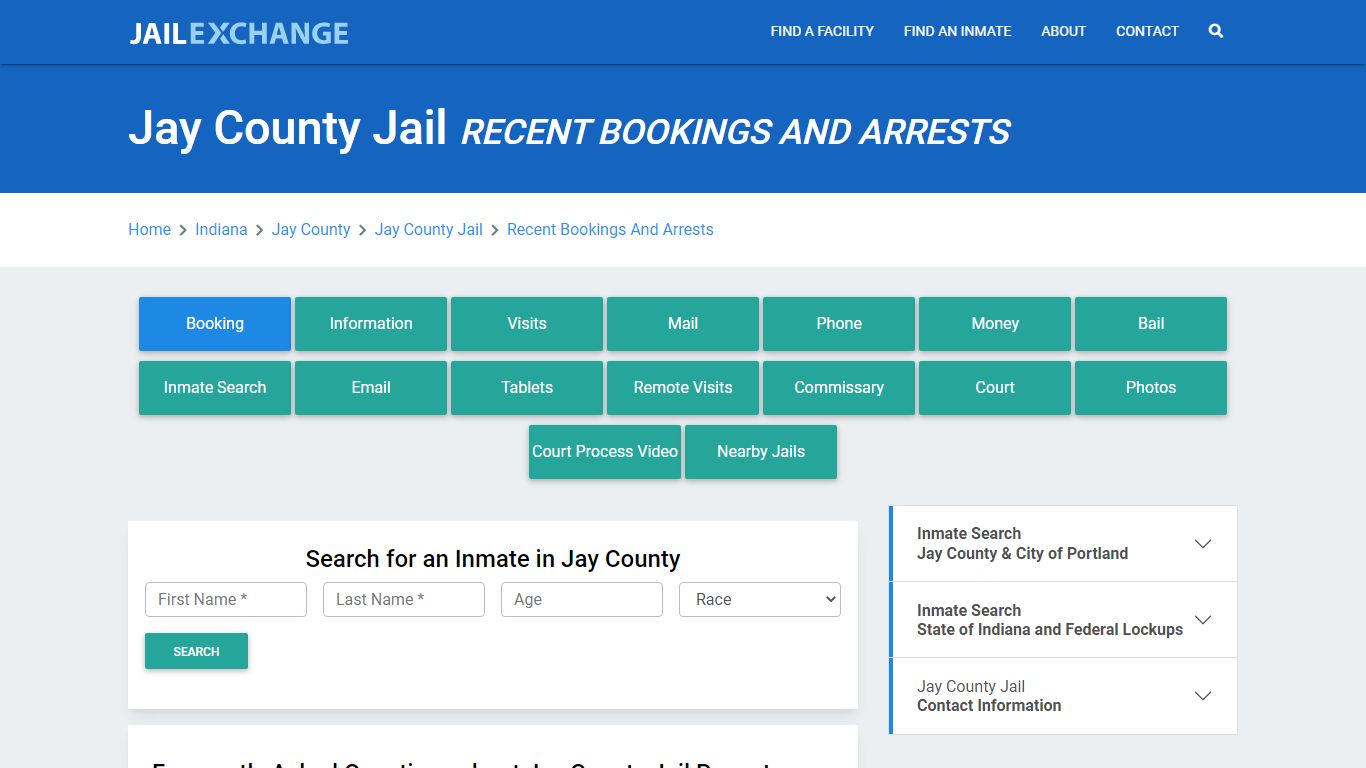 Jay County Jail Recent Bookings And Arrests - Jail Exchange