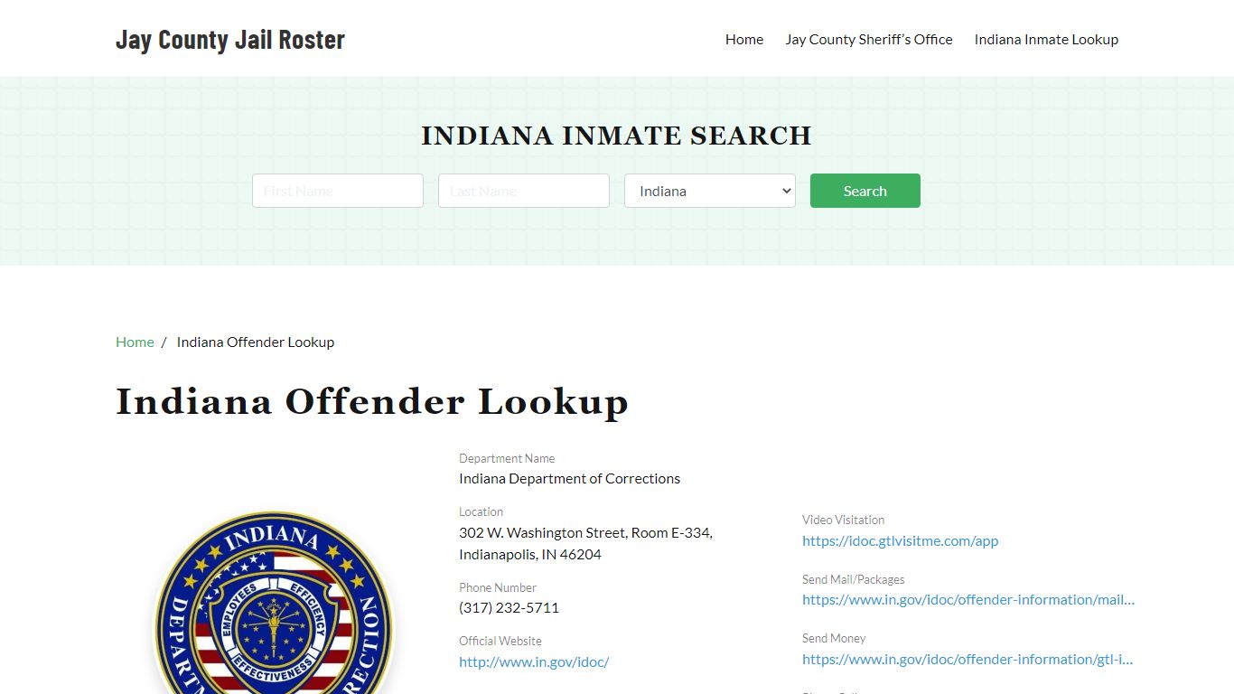 Indiana Inmate Search, Jail Rosters - Jay County Jail