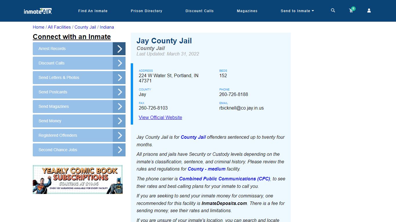 Jay County Jail - Inmate Locator